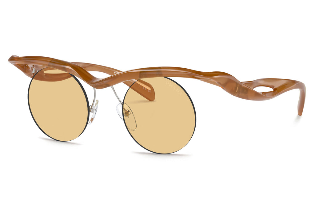 Prada - PR A24S Sunglasses Opal Cognac with Light Yellow (13S80E)