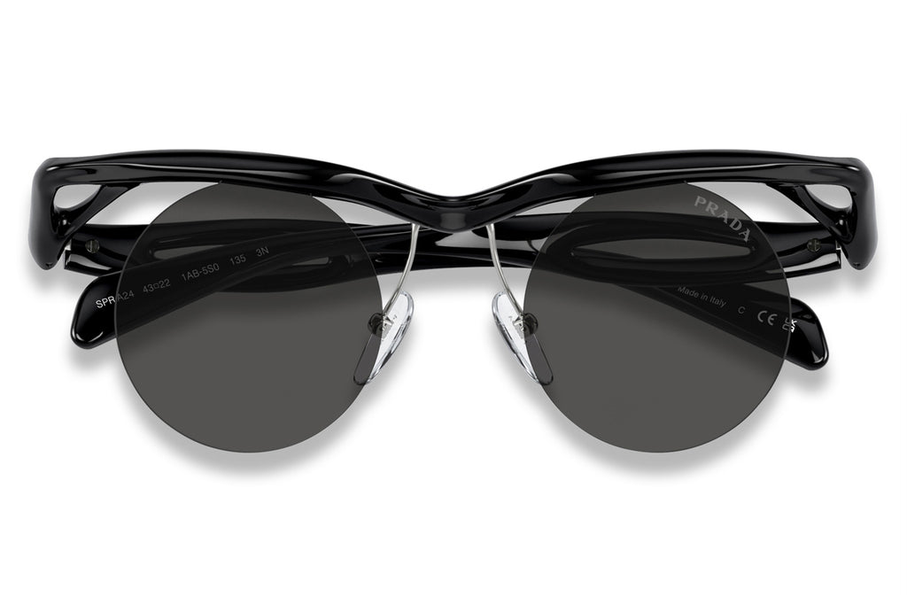 Prada - PR A24S Sunglasses Black with Dark Grey Lenses (1AB5S0)