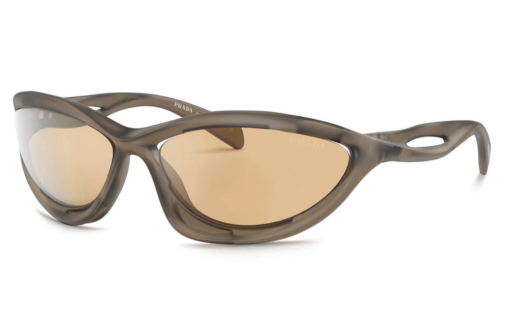 Prada - PR A26S Sunglasses Loden Frosted with Orange Mirror Silver Lenses (16V10H)
