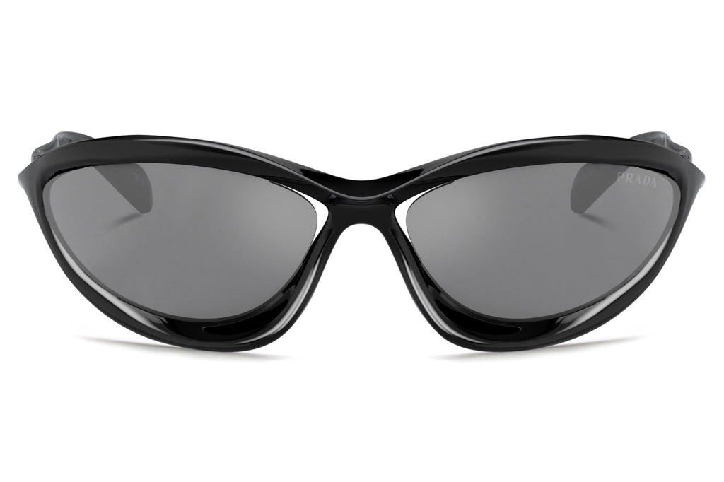 Prada - PR A26S Sunglasses Black with Grey Mirror Silver Lenses (1AB60G)