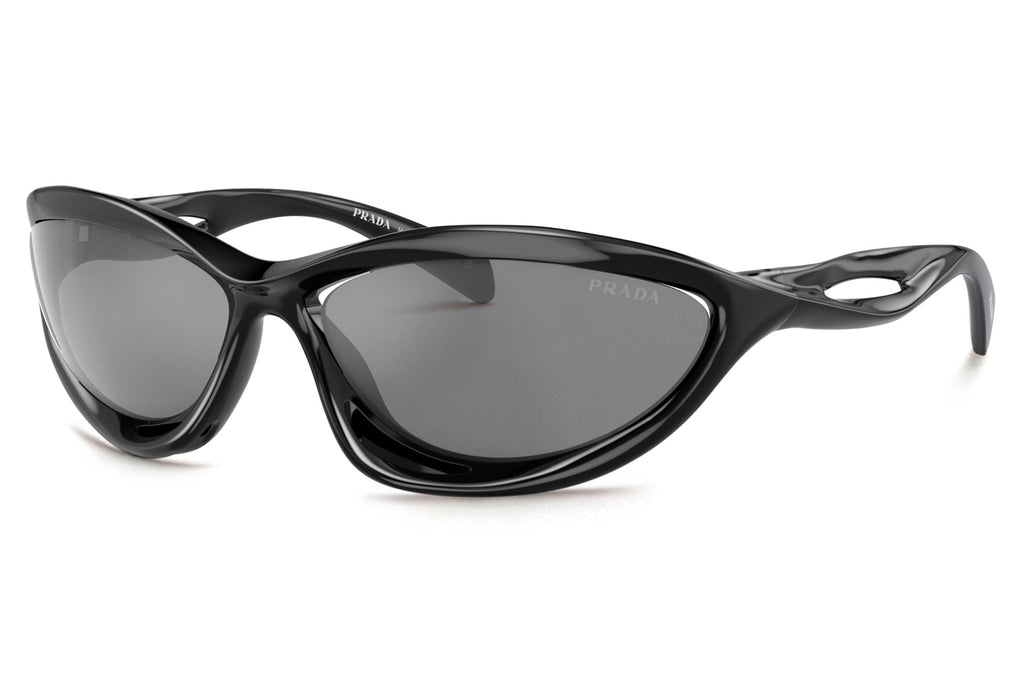 Prada - PR A26S Sunglasses Black with Grey Mirror Silver Lenses (1AB60G)