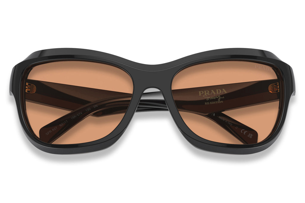 Prada - PR A27S Sunglasses Black with Orange Lenses (16K07V)