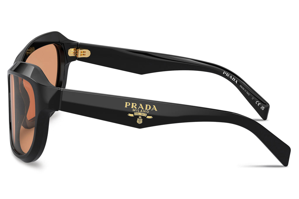 Prada - PR A27S Sunglasses Black with Orange Lenses (16K07V)