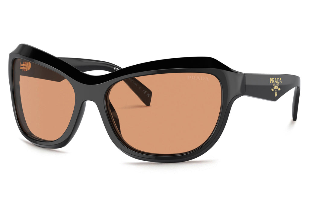 Prada - PR A27S Sunglasses Black with Orange Lenses (16K07V)