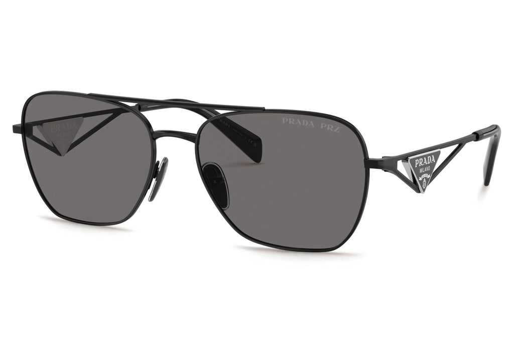 Prada - PR A50S Sunglasses Metal Black with Dark Grey Polar Lenses (1AB5Z1)