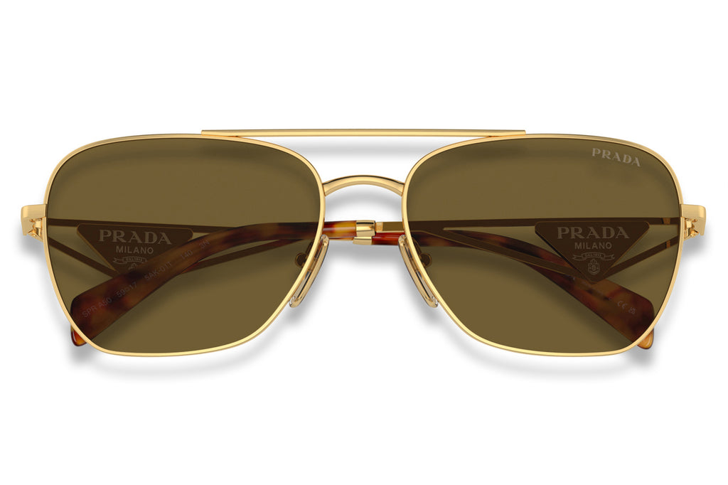 Prada - PR A50S Sunglasses Gold with Dark Brown Lenses (5AK01T)