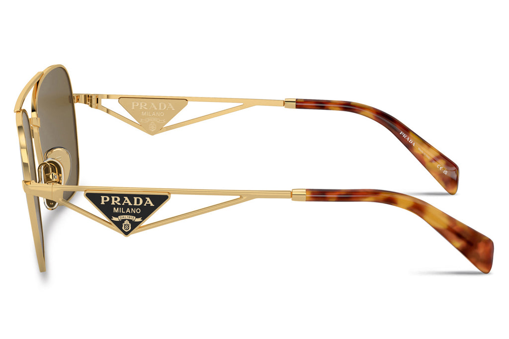 Prada - PR A50S Sunglasses Gold with Dark Brown Lenses (5AK01T)