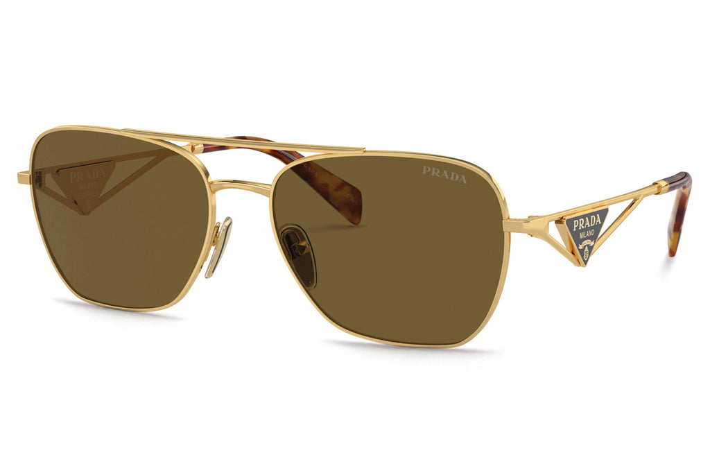 Prada - PR A50S Sunglasses Gold with Dark Brown Lenses (5AK01T)