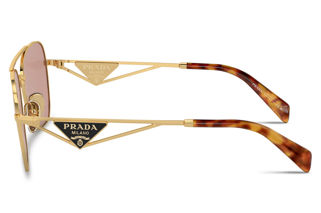 Prada - PR A50S Sunglasses Gold with Dark Violet Lenses (5AK08M)