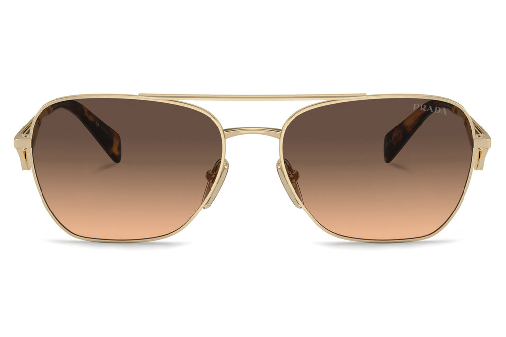 Prada - PR A50S Sunglasses Pale Gold with Brown Gradient Grey Lenses (ZVN50C)