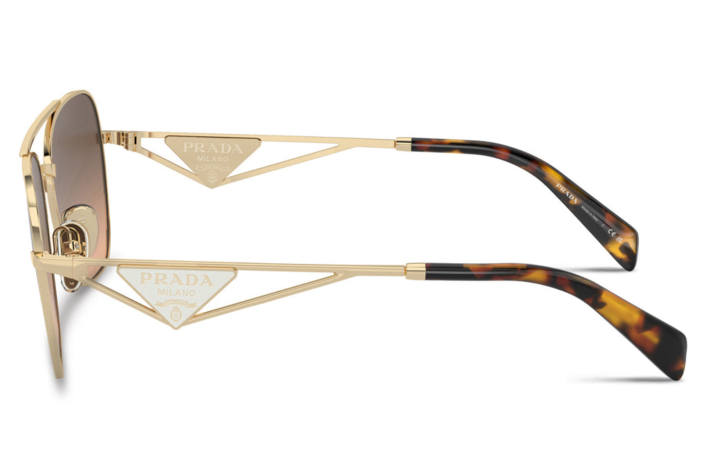 Prada - PR A50S Sunglasses Pale Gold with Brown Gradient Grey Lenses (ZVN50C)
