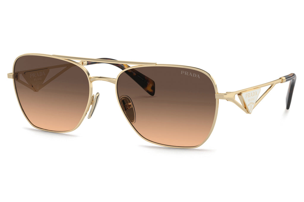 Prada - PR A50S Sunglasses Pale Gold with Brown Gradient Grey Lenses (ZVN50C)