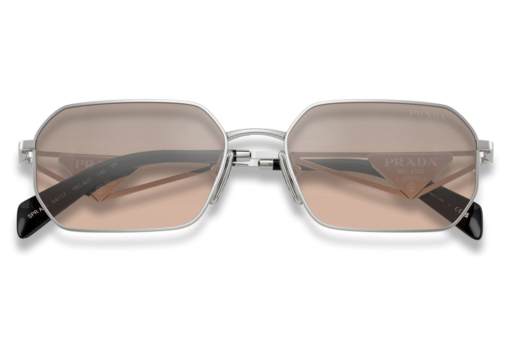Prada - PR A51S Sunglasses Silver with Brown Mirror Silver Gradient Lenses (1BC8J1)