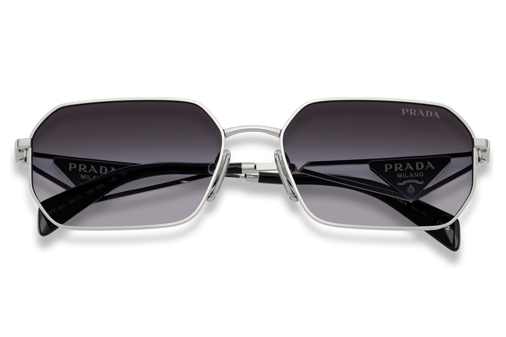 Prada - PR A51S Sunglasses Silver with Grey Gradient Lenses (1BC90A)
