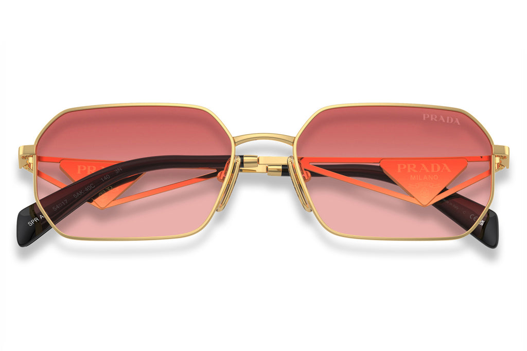 Prada - PR A51S Sunglasses Gold with Pink Gradient Red Lenses (5AK40C)