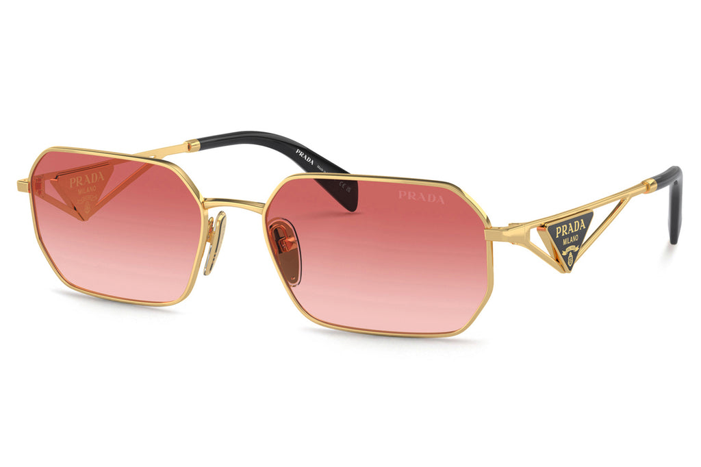Prada - PR A51S Sunglasses Gold with Pink Gradient Red Lenses (5AK40C)