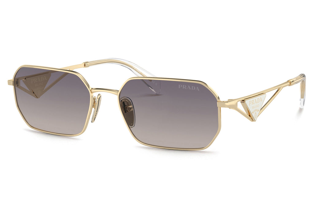 Prada - PR A51S Sunglasses Pale Gold with Gradient Blue Mirror Silver Lenses (ZVN30C)