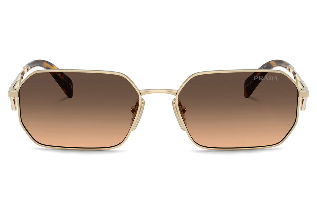 Prada - PR A51S Sunglasses Pale Gold with Brown Gradient Grey Lenses (ZVN50C)