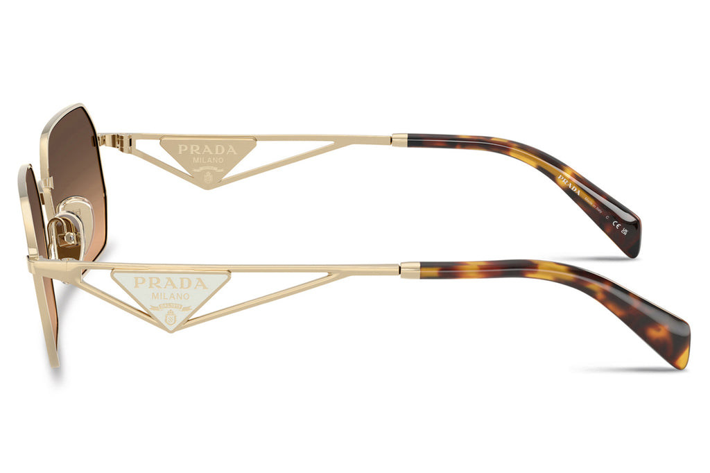 Prada - PR A51S Sunglasses Pale Gold with Brown Gradient Grey Lenses (ZVN50C)