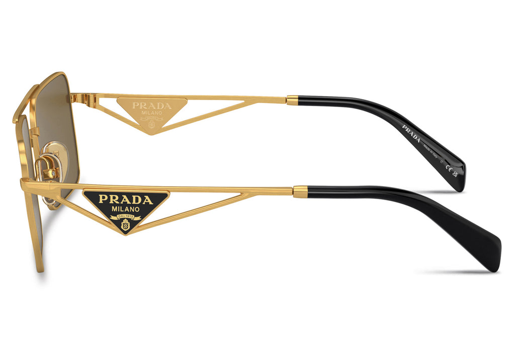Prada - PR A52S Sunglasses Matte Gold with Dark Brown Lenses (15N01T)