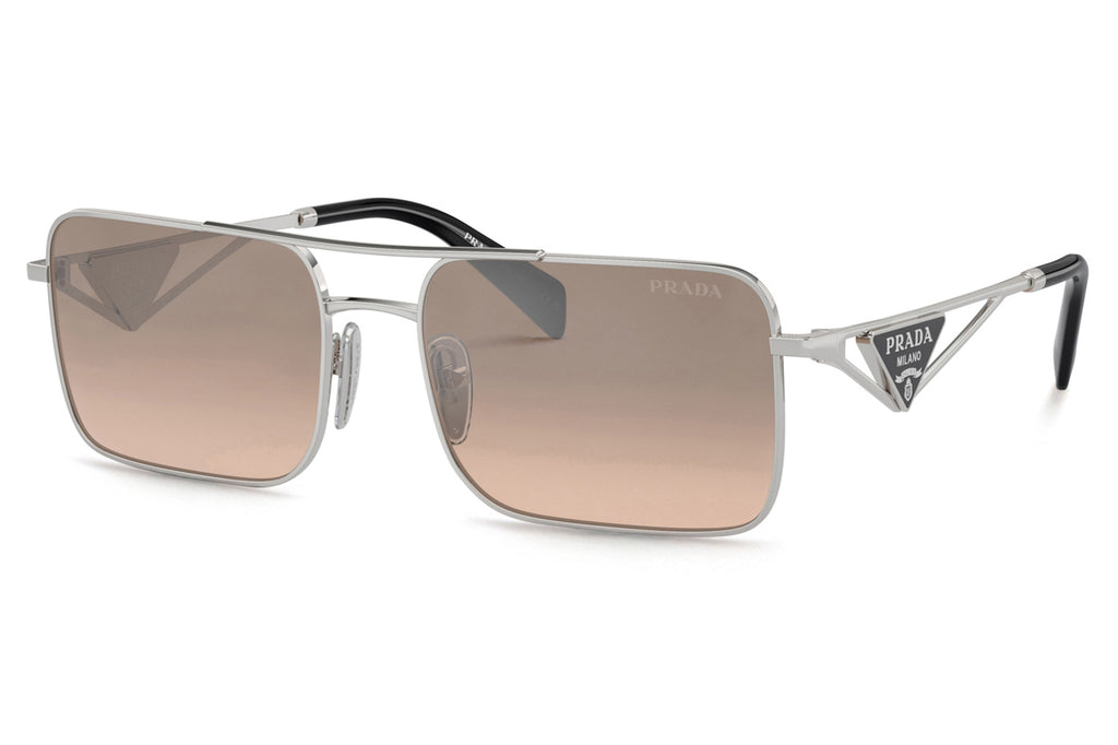 Prada - PR A52S Sunglasses Silver with Brown Mirror Silver Gradient Lenses (1BC8J1)