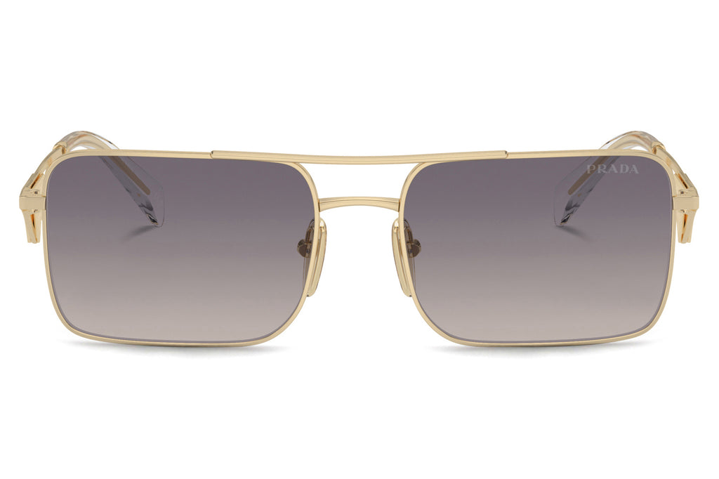 Prada - PR A52S Sunglasses Pale Gold with Gradient Blue Mirror Silver Lenses (VAF50C)