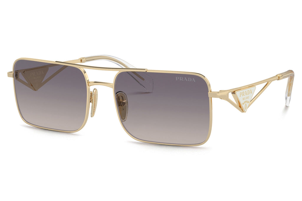Prada - PR A52S Sunglasses Pale Gold with Gradient Blue Mirror Silver Lenses (VAF50C)