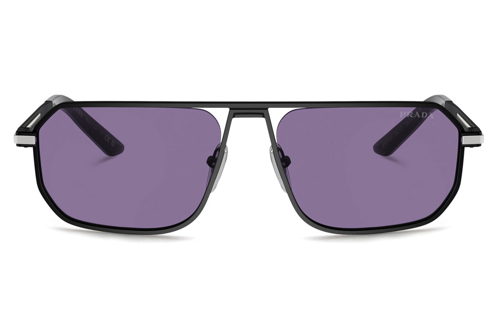 Prada - PR A53S Sunglasses Matte Black with Violet Mirror Internal Silver Lenses (1BO05Q)