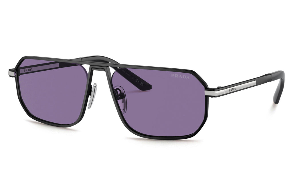 Prada - PR A53S Sunglasses Matte Black with Violet Mirror Internal Silver Lenses (1BO05Q)