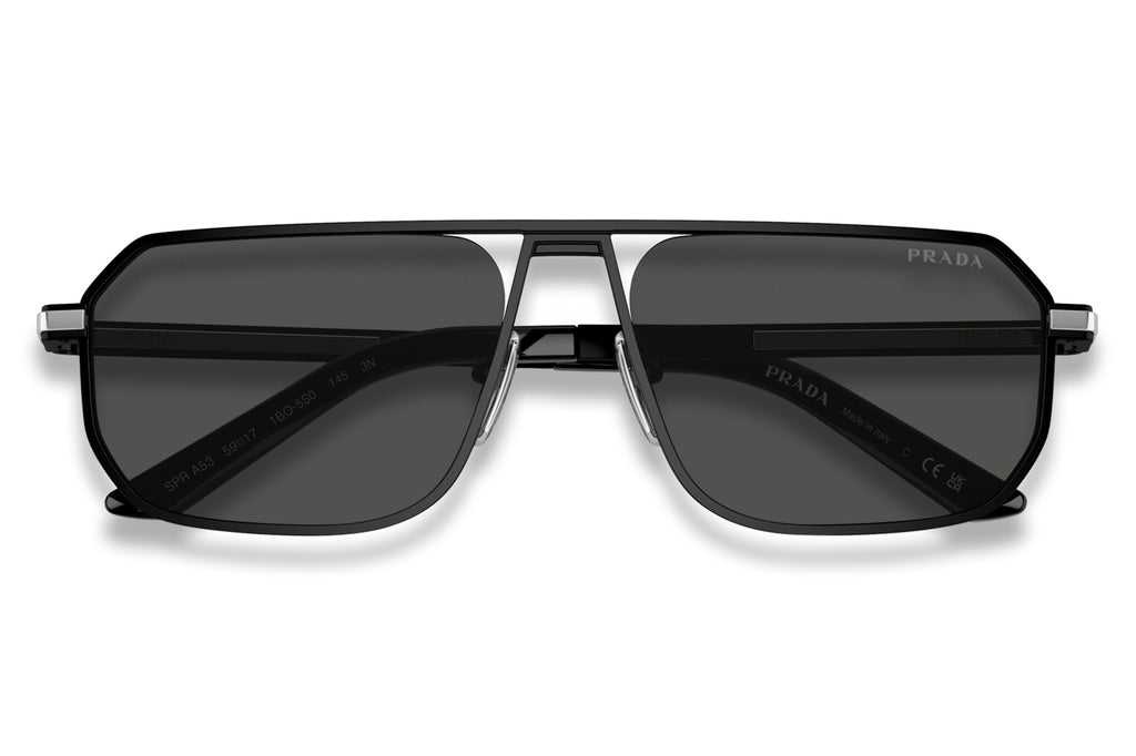 Prada - PR A53S Sunglasses Matte Black with Dark Grey Lenses (1BO5S0)