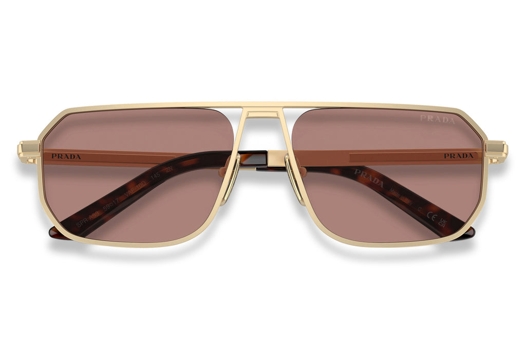 Prada - PR A53S Sunglasses Matte Pale Gold with Light Brown Lenses (VAF10D)