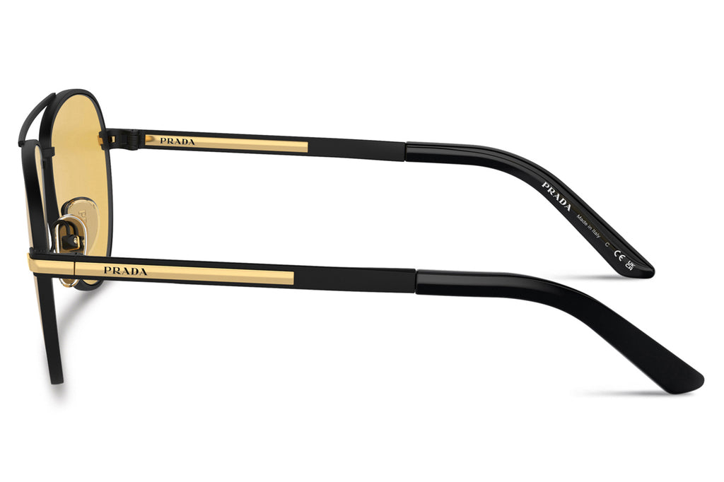 Prada - PR A54S Sunglasses Matte Black with Yellow Lenses (1BO90C)