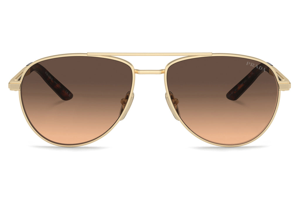 Prada - PR A54S Sunglasses Matte Pale Gold with Brown Gradient Grey Lenses (VAF50C)