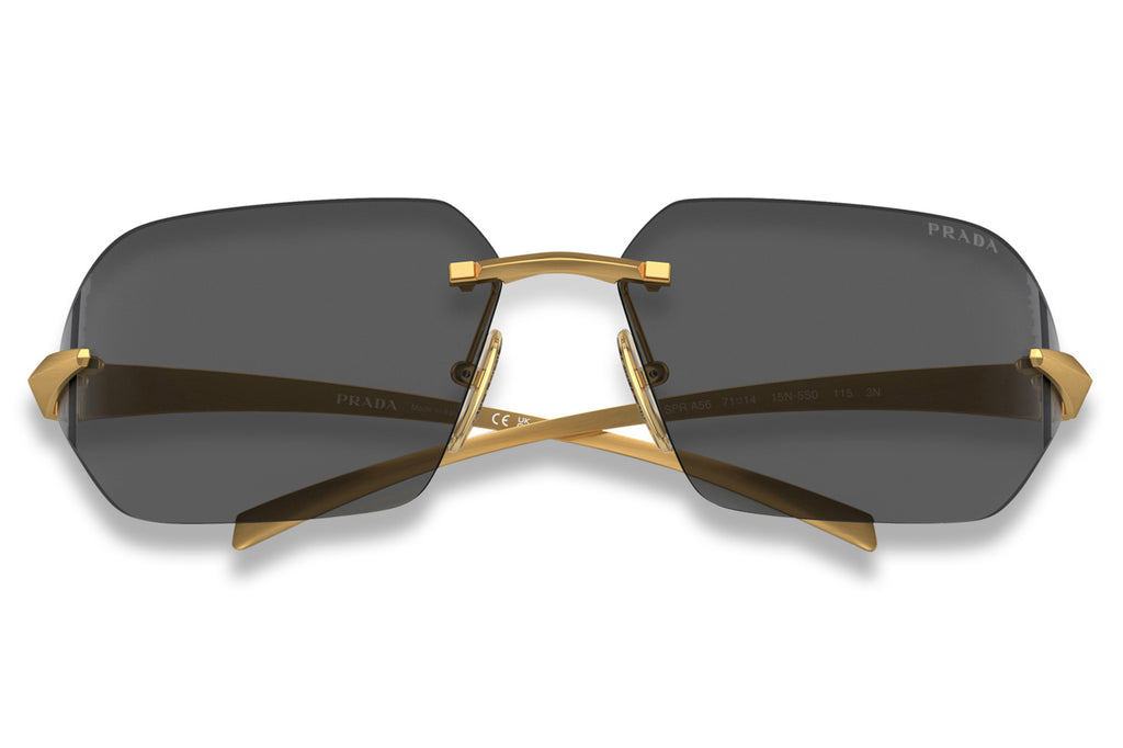 Prada - PR A56S Sunglasses Satin Yellow Gold with Dark Grey Lenses (15N5S0)