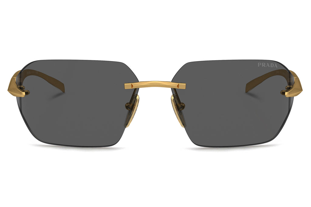Prada - PR A56S Sunglasses Satin Yellow Gold with Dark Grey Lenses (15N5S0)