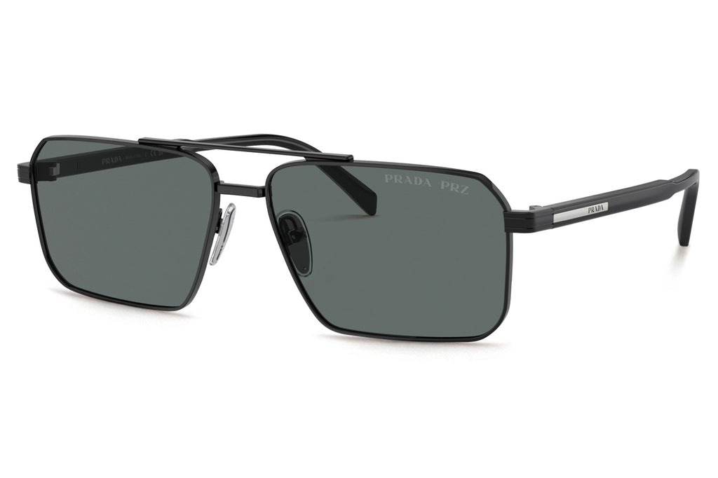 Prada - PR A57S Sunglasses Black with Dark Grey Polar Lenses (1AB5Z1)