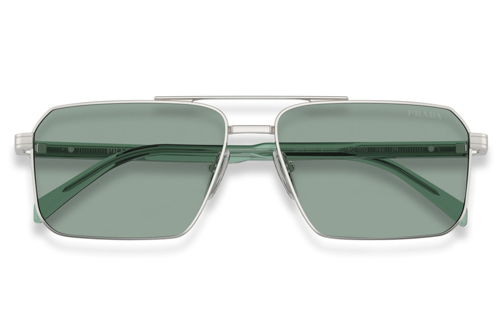 Prada - PR A57S Sunglasses Silver with Petrol Green Lenses (1BC10G)