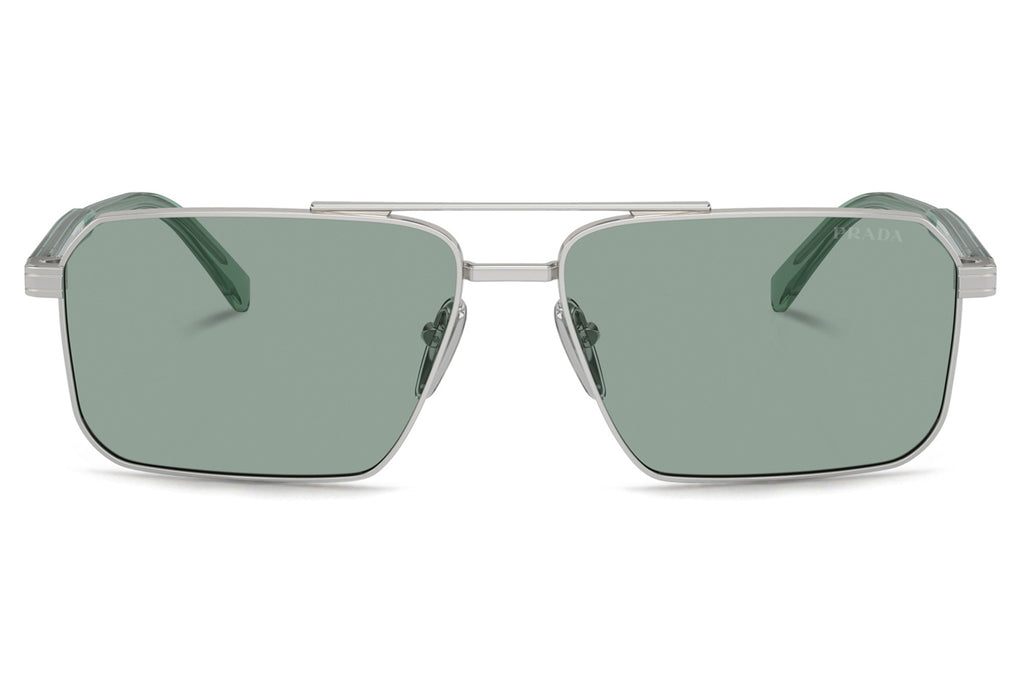Prada - PR A57S Sunglasses Silver with Petrol Green Lenses (1BC10G)