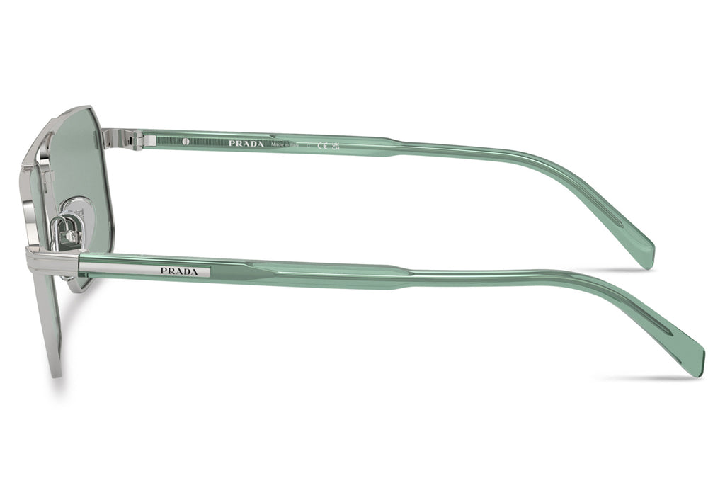 Prada - PR A57S Sunglasses Silver with Petrol Green Lenses (1BC10G)
