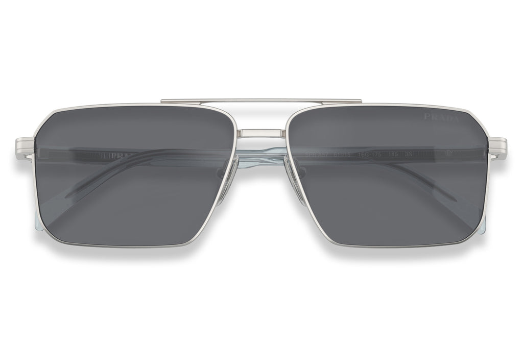 Prada - PR A57S Sunglasses Silver with Dark Grey Flash Silver Lenses (1BC175)