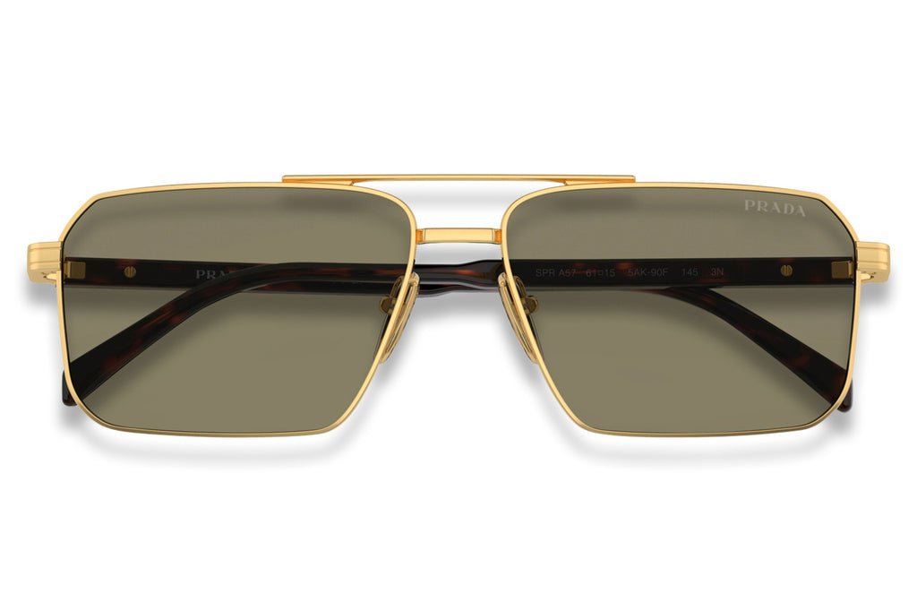 Prada - PR A57S Sunglasses Gold with Light Brown Lenses (5AK90F)