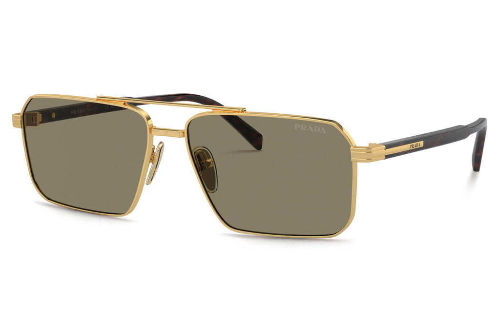 Prada - PR A57S Sunglasses Gold with Light Brown Lenses (5AK90F)