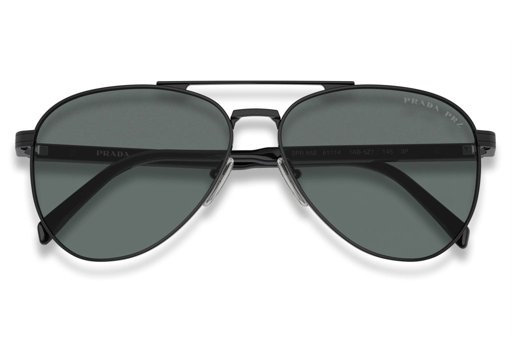 Prada - PR A58S Sunglasses Black with Dark Grey Polar Lenses (1AB5Z1)