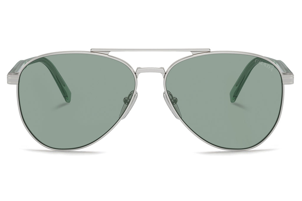 Prada - PR A58S Sunglasses Silver with Petrol Green Lenses (1BC10G)
