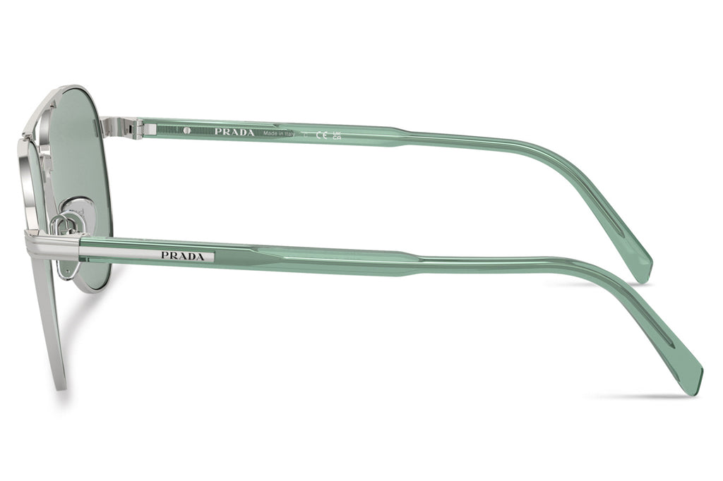 Prada - PR A58S Sunglasses Silver with Petrol Green Lenses (1BC10G)