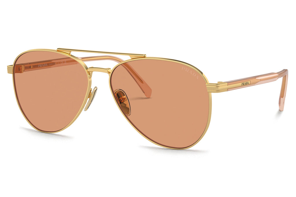 Prada - PR A58S Sunglasses Gold with Orange Lenses (5AK07V)