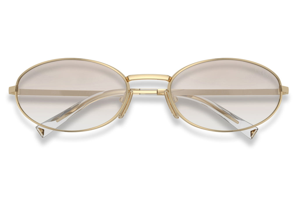 Prada - PR A59S Sunglasses Pale Gold with Clear Mirror Gold Gradient Lenses (14N7H1)