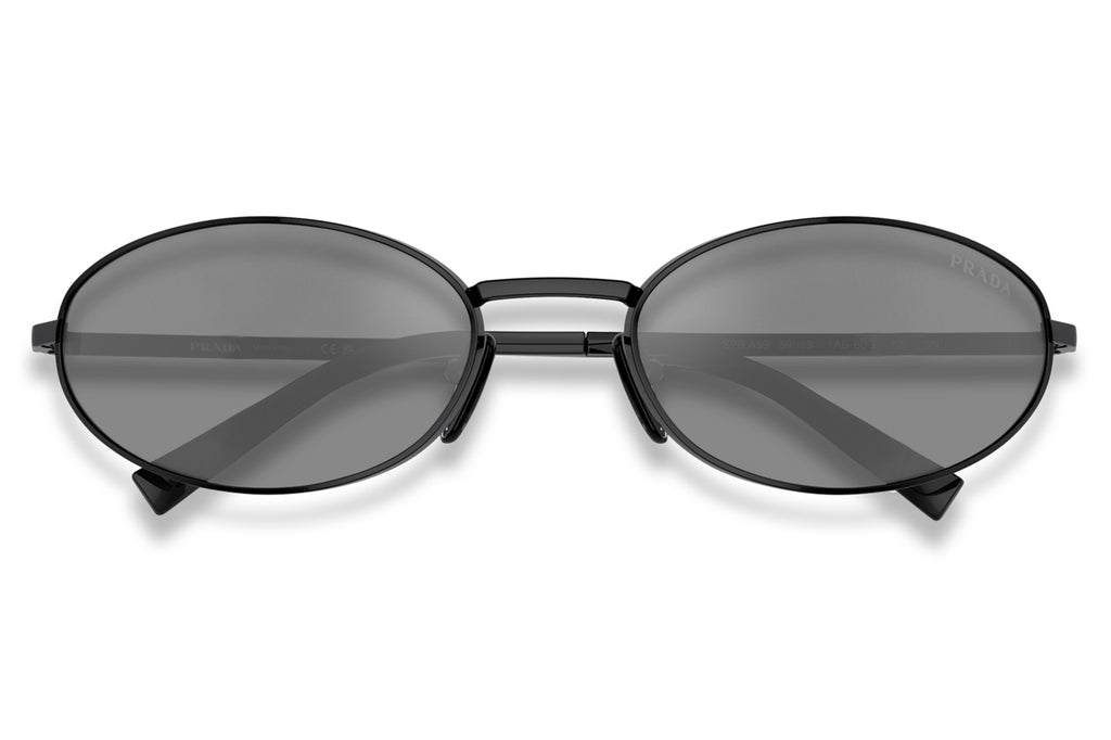 Prada - PR A59S Sunglasses Black with Grey Mirror Silver Lenses (1AB60G)
