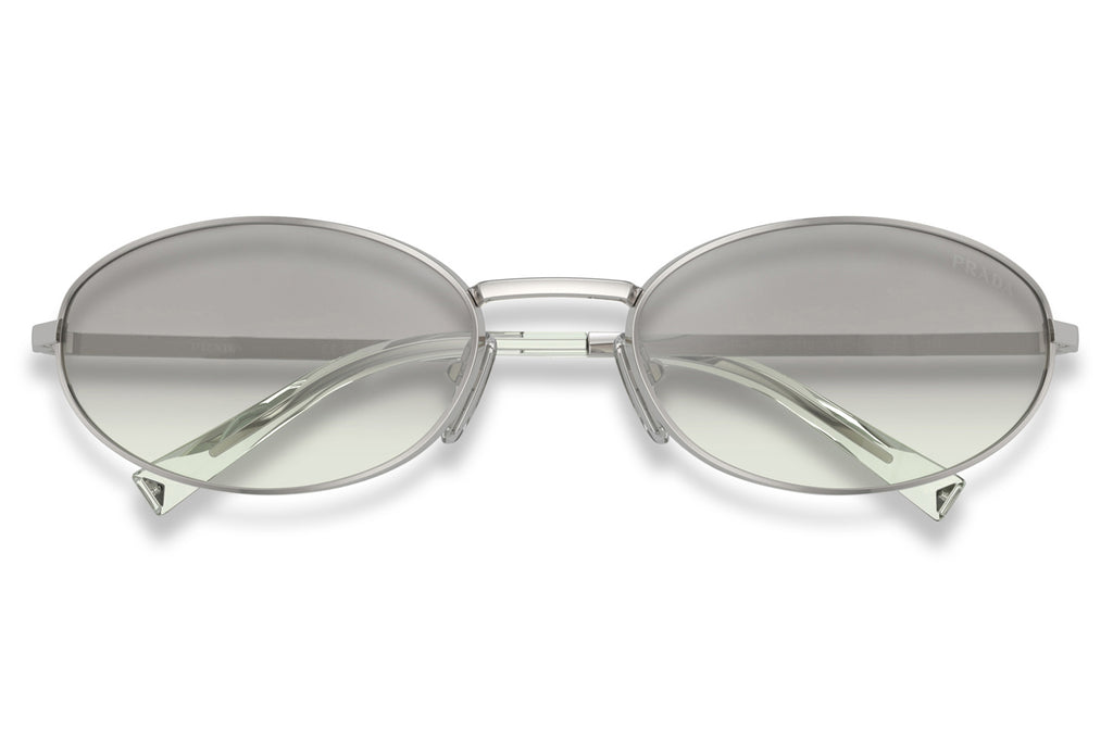 Prada - PR A59S Sunglasses Silver with Light Green Silver Gradient Lenses (1BC80G)