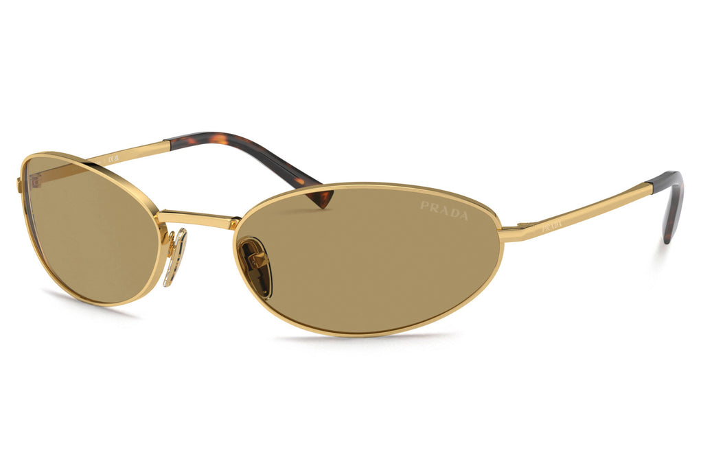 Prada - PR A59S Sunglasses Gold with Green Olive Lenses (5AK70G)